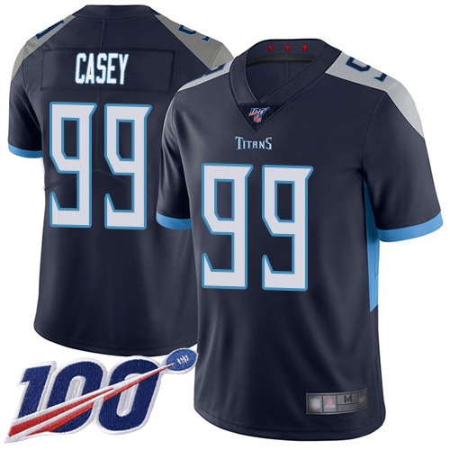 Tennessee Titans Limited Navy Blue Men Jurrell Casey Home Jersey NFL Football #99 100th Season Vapor Untouchable